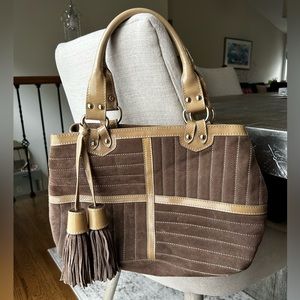 Claudia Firenze suede leather handbag